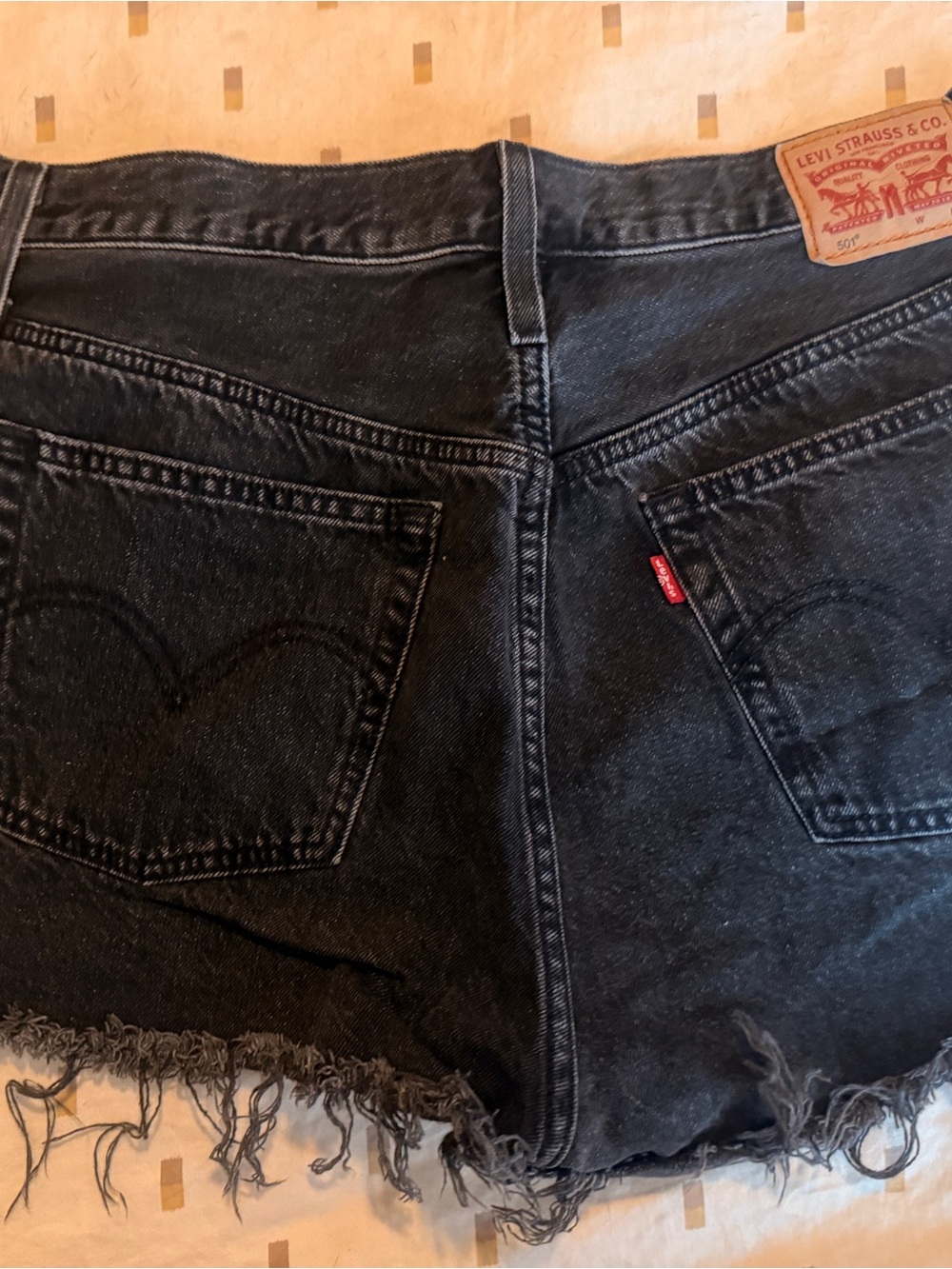 Levi's Black Distressed Denim Jean Shorts